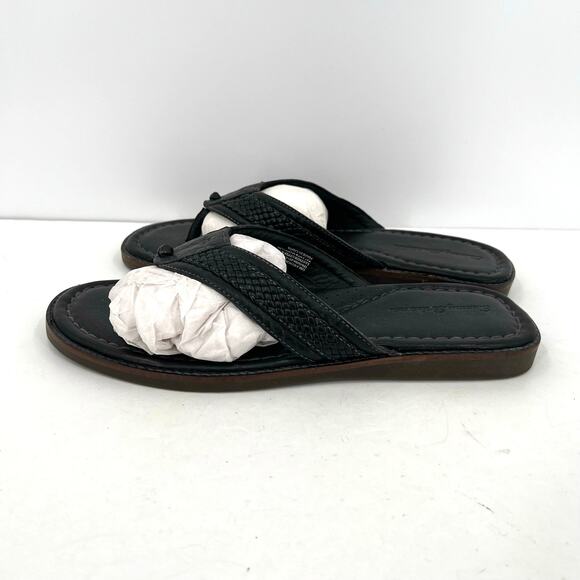 NWOT Tommy Bahama Anchors Away Men\'s leather flip flops thongs sandals main image 4